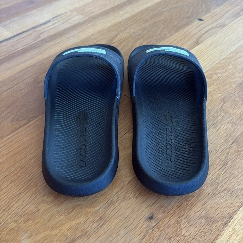 Lacoste Croco Water-repellent Synthetic Slides Black size 9 - Picture 5 of 6